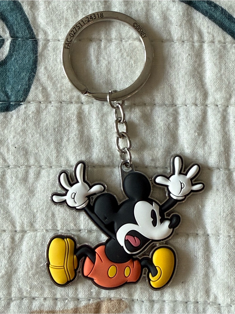 Disney Happy Mickey Mouse Orange Shorts Keychain- NWOT